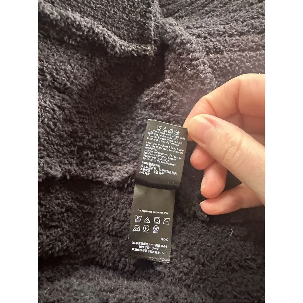 Barefoot‎ Dreams CozyChic Chenille Shawl Cardi Thick Black